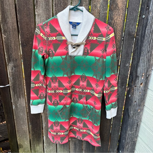 Polo Ralph Lauren Multicolor Aztec Dress with Toggle Sz L(12-14) - Picture 7 of 16